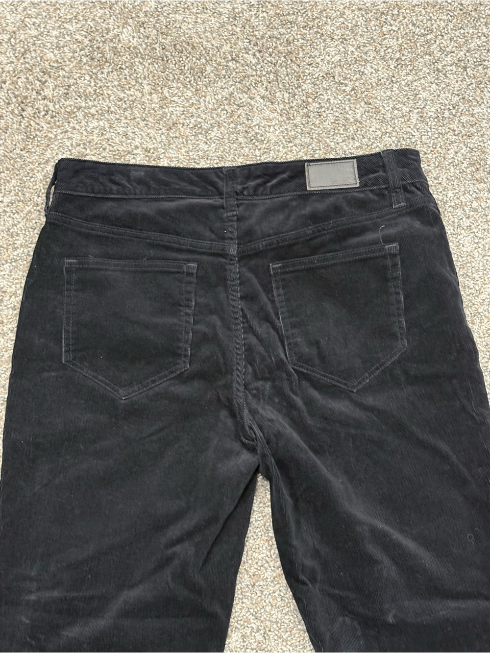Women’s Lands End 10 Medium Pants Plush Cords Corduroy Black Stretch Straight - Picture 6 of 10